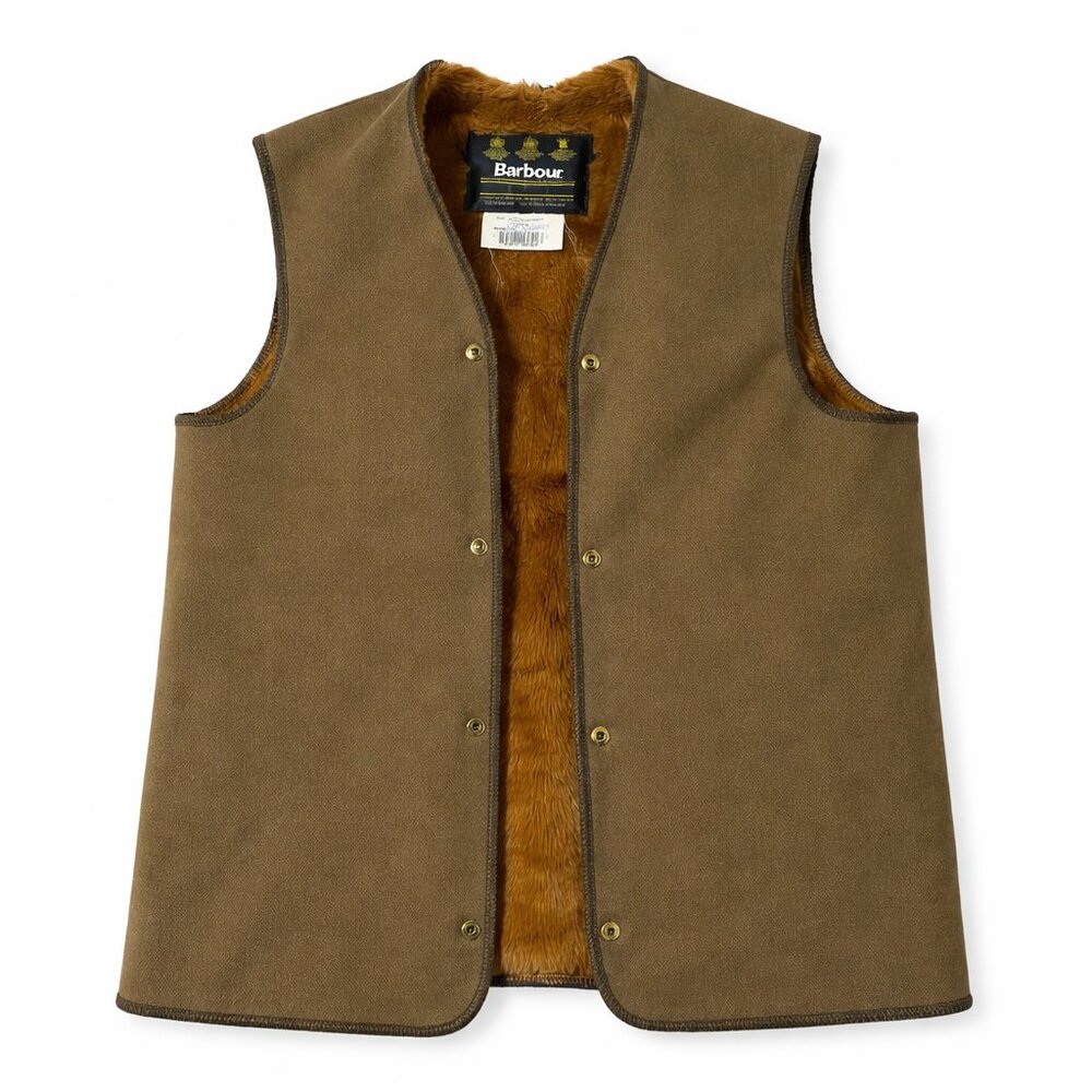 Barbour A297 Warm Pile Liner Vest Brown Made In England C34 / Small